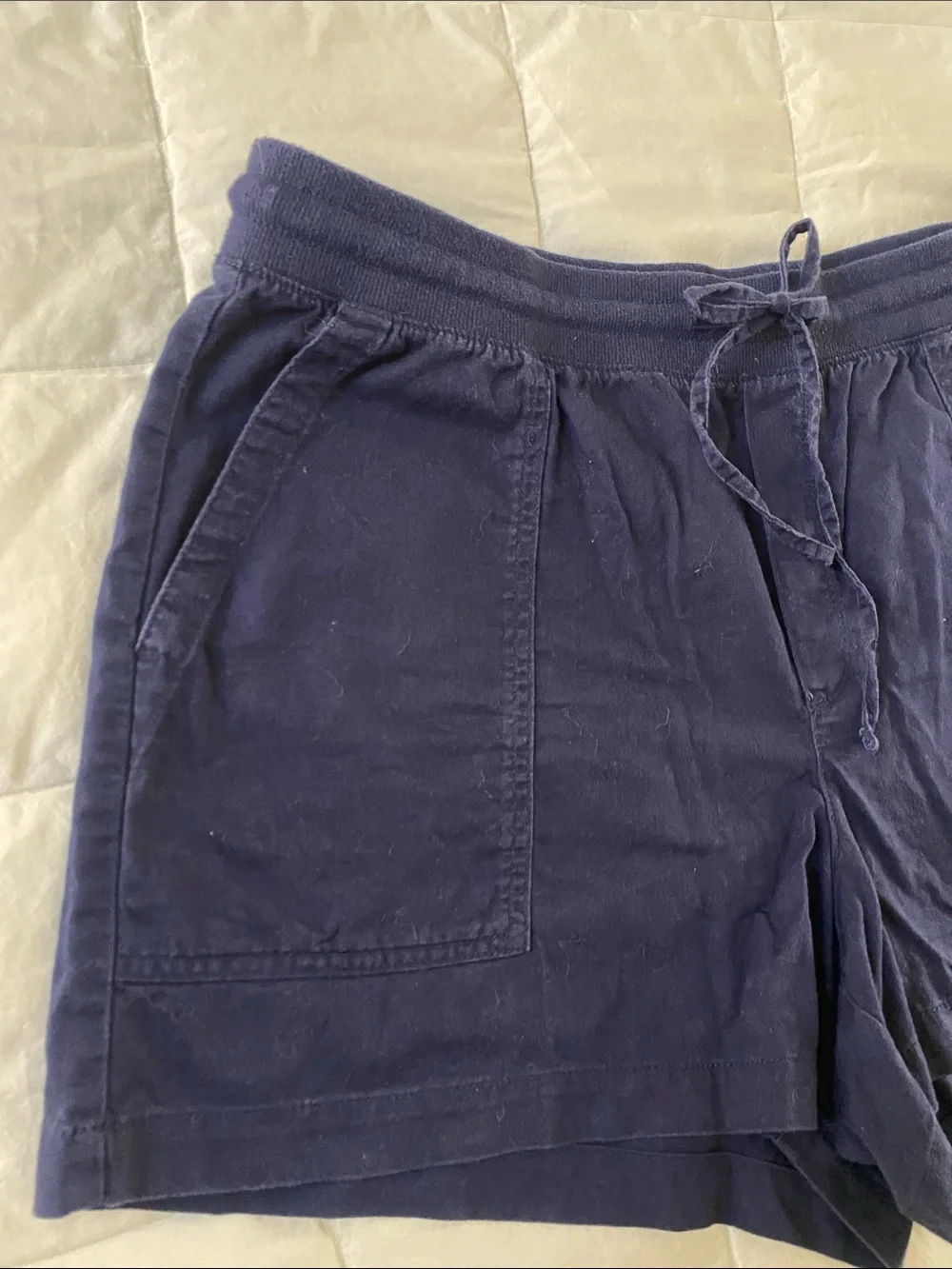 GAP Navy Drawstring Linen Blend Casual Women’s Shorts